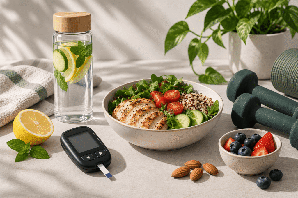 Comida saludable y control de glucosa