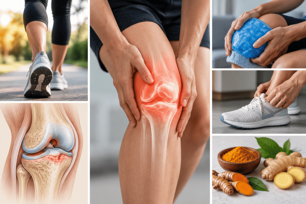 Collage dolor de rodilla y articulaciones